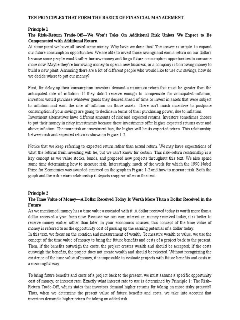 Ten Principles of Financial Management | PDF | Profit (Economics ...