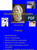 Questioning in Geography