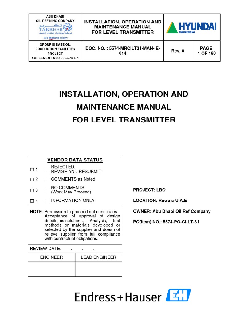 Level Transmitter Manual PDF Safety Science