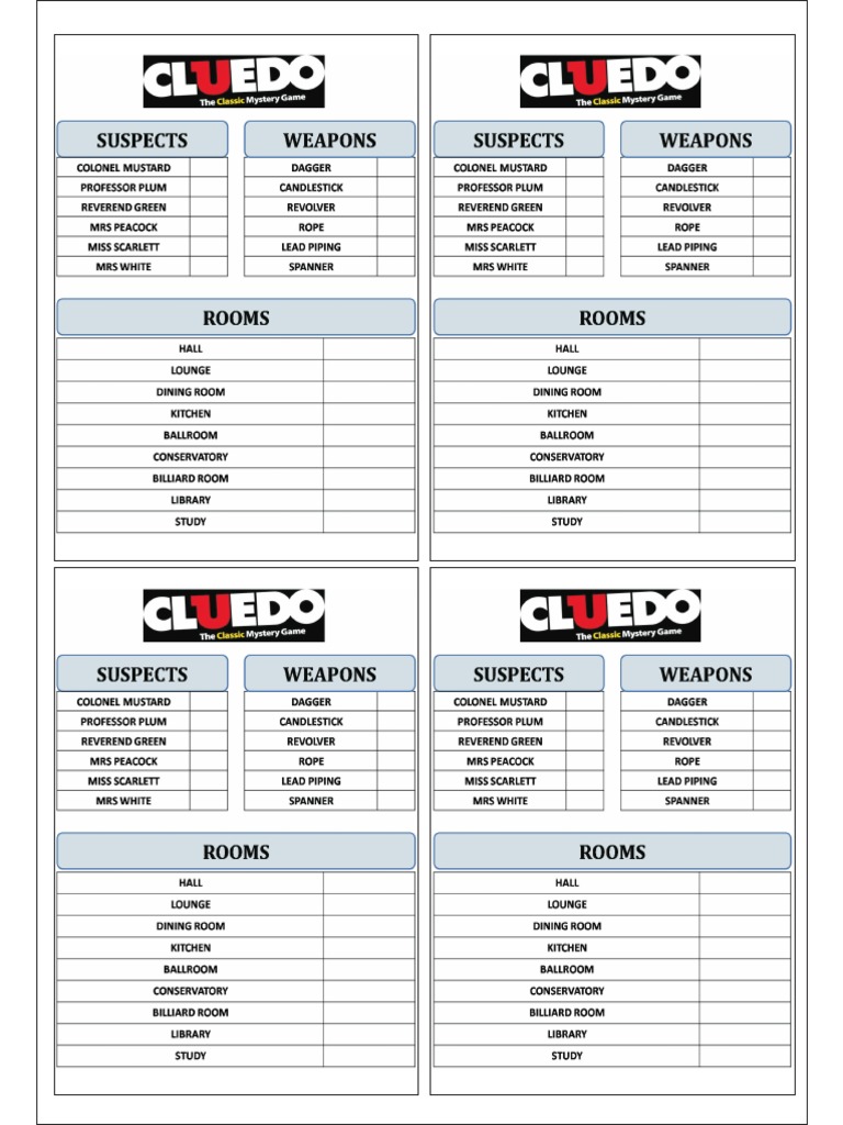 Cluedo | PDF