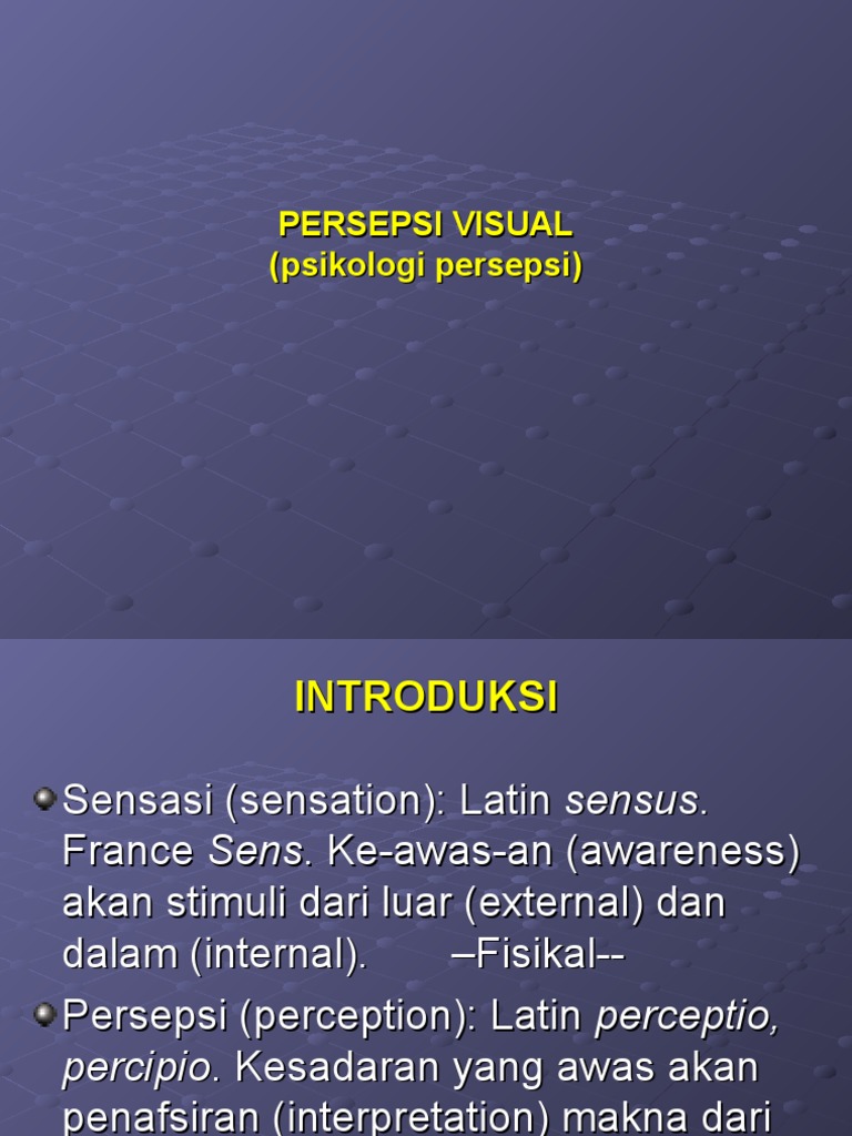 Teori dan Proses Persepsi Visual | PDF | Persepsi Visual | Sistem Visual