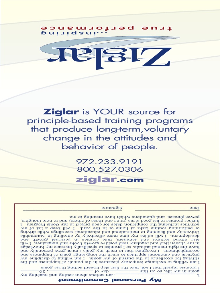 Zig Ziglar Daily Affirmation Guide | PDF | Self-Improvement