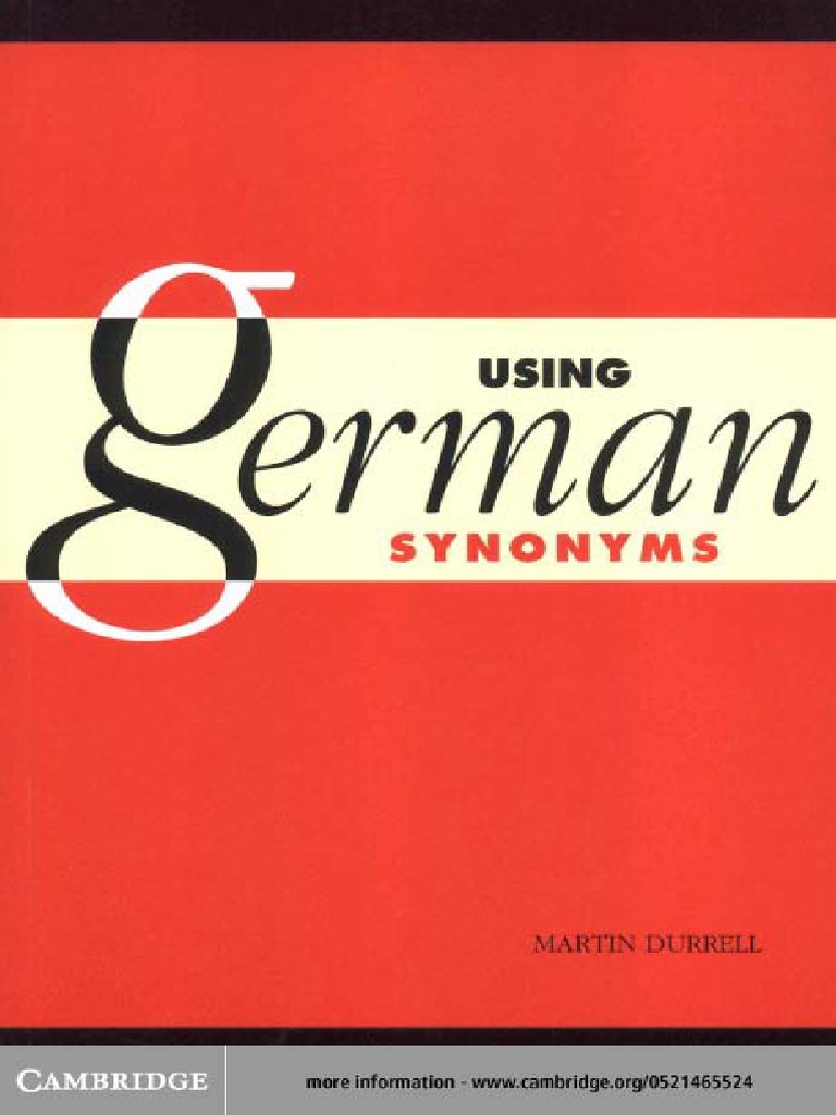 Using German Synonyms Verb Subject Grammar
