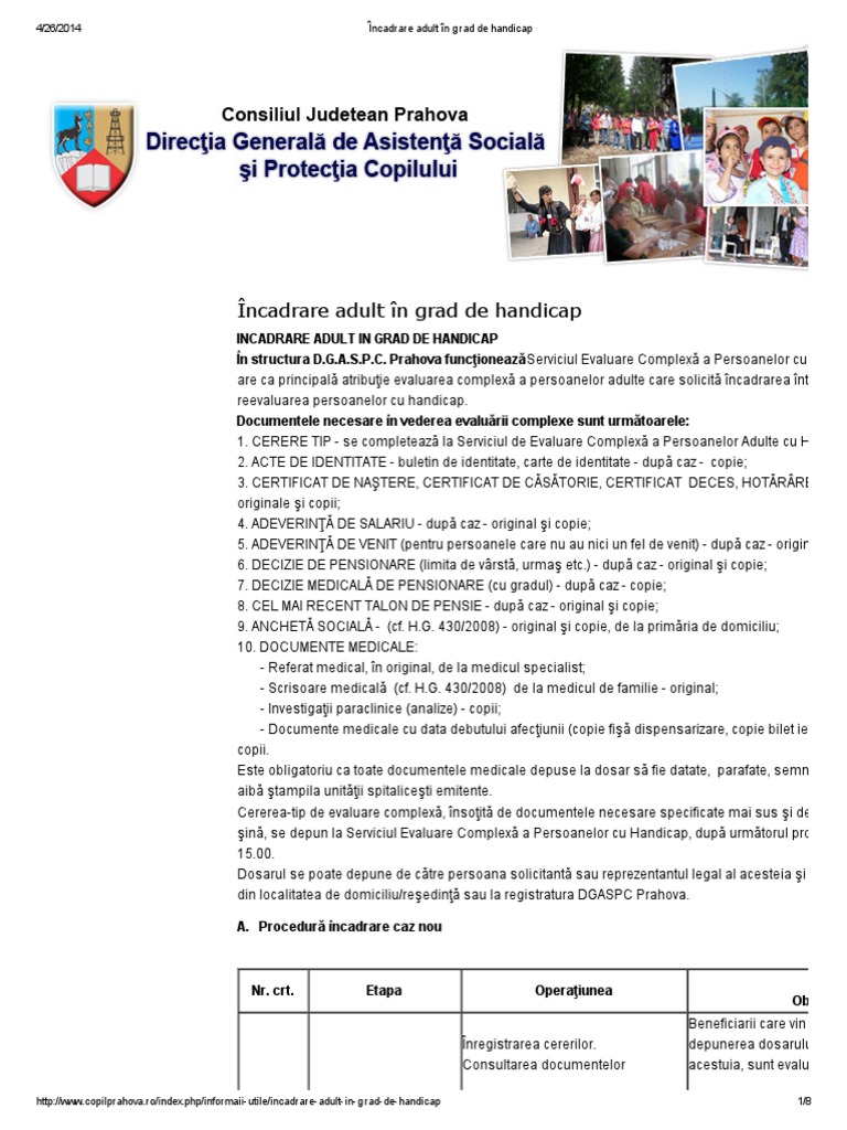 Încadrare Adult În Grad de Handicap | PDF