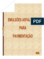Emulsões Asfálticas para Pavimentação