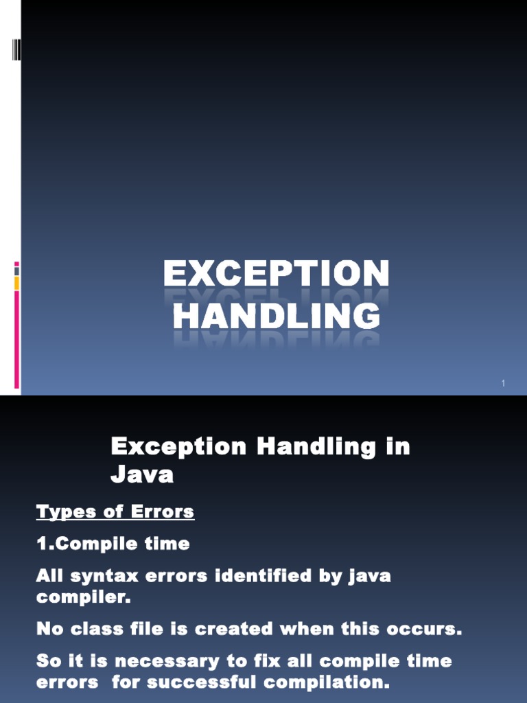 Chapter8 Exception Handling | PDF | Java (Programming Language ...