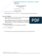 Matematica - Subiecte - Octombrie 2015
