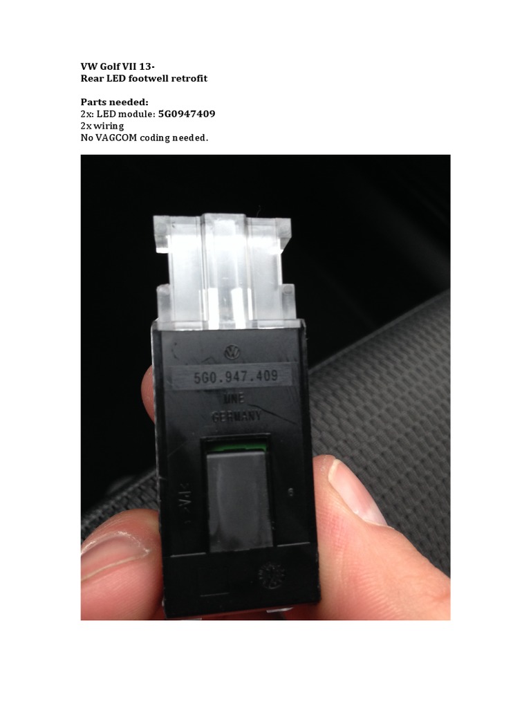 Retrofit LED Footwell Lights for Golf VII | PDF | Electrical Wiring ...