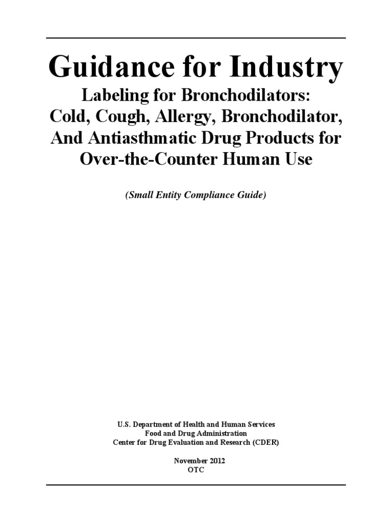 Guidance for Industry A Small Entity Compliance Guide to Labeling Requirements for Overthe