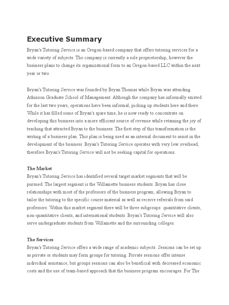 Executive Summary | PDF | Current Liability | Tutor