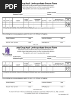 Add Drop Audit Undergraduate Course Form