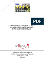 La Empresa Constructora y Sus Operaciones Bajo Un Enfoque de Sistemas