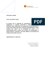 Carta de Aumento de Precios