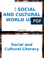 The Social and Cultural World Unit: July 13, 2015