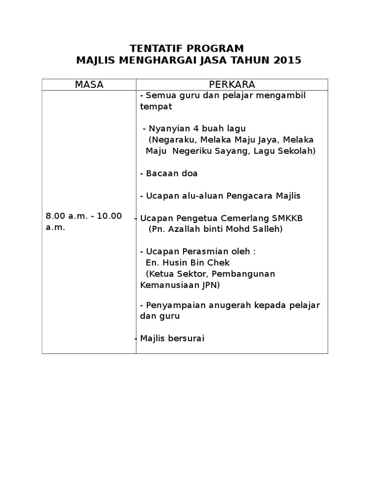 Tentatif Program Pdf