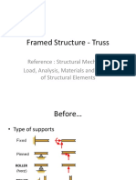 Framed Structure - Truss: Reference: Structural Mechanics Load, Analysis, Materials and Design of Structural Elements