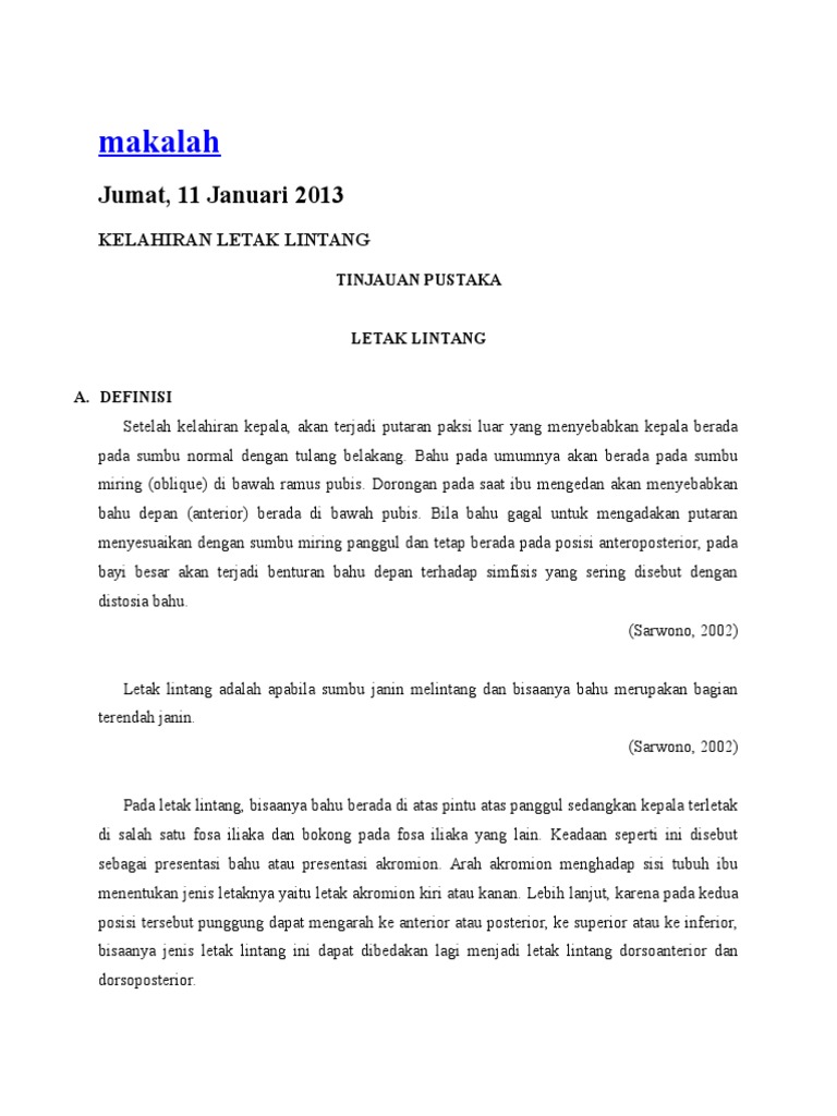 Makalah Letak Lintang