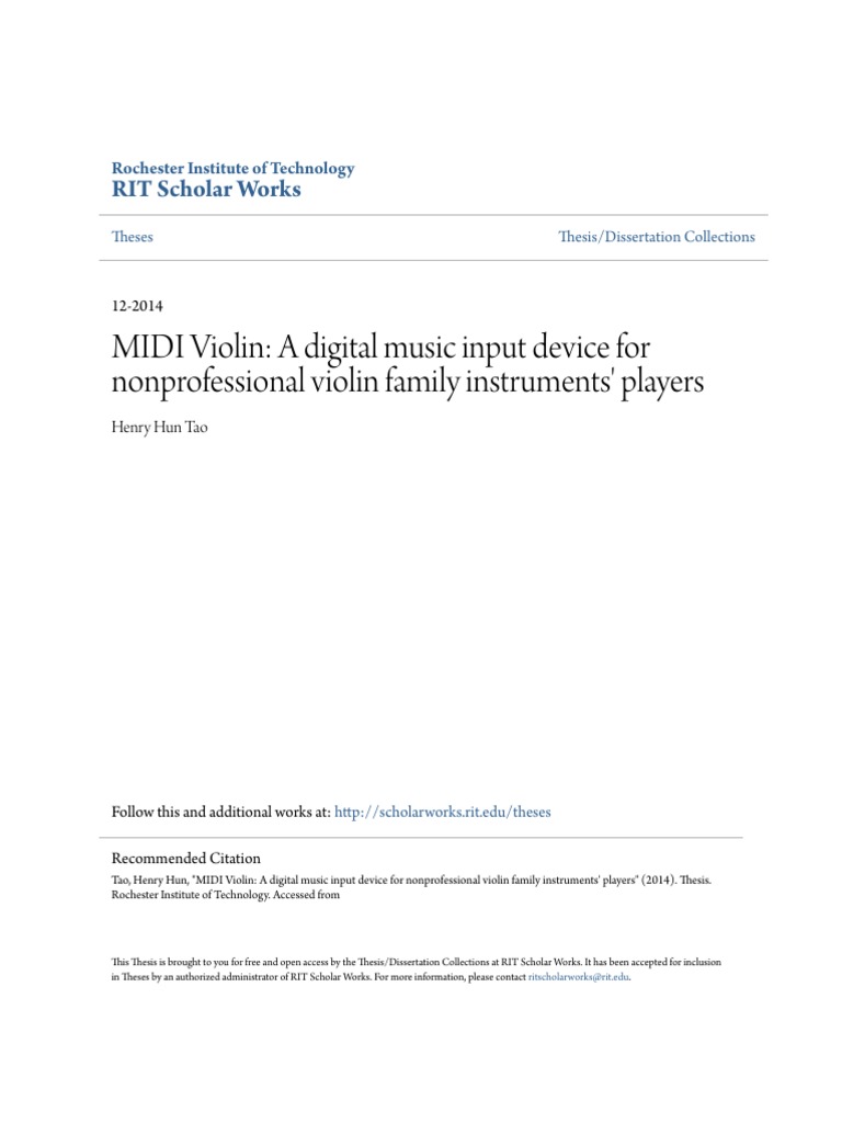 MIDI Violin - A Digital Music Input Device For Nonprofessional Vio ...