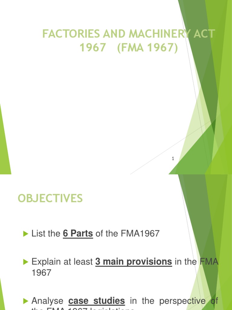Factories and Machinery Act 1967 (FMA 1967) PDF