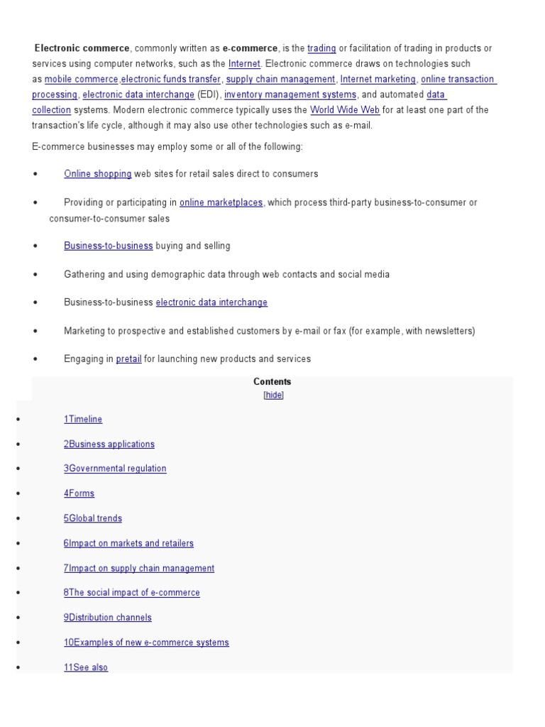 Understanding E-Commerce Fundamentals | PDF | E Commerce | Marketing