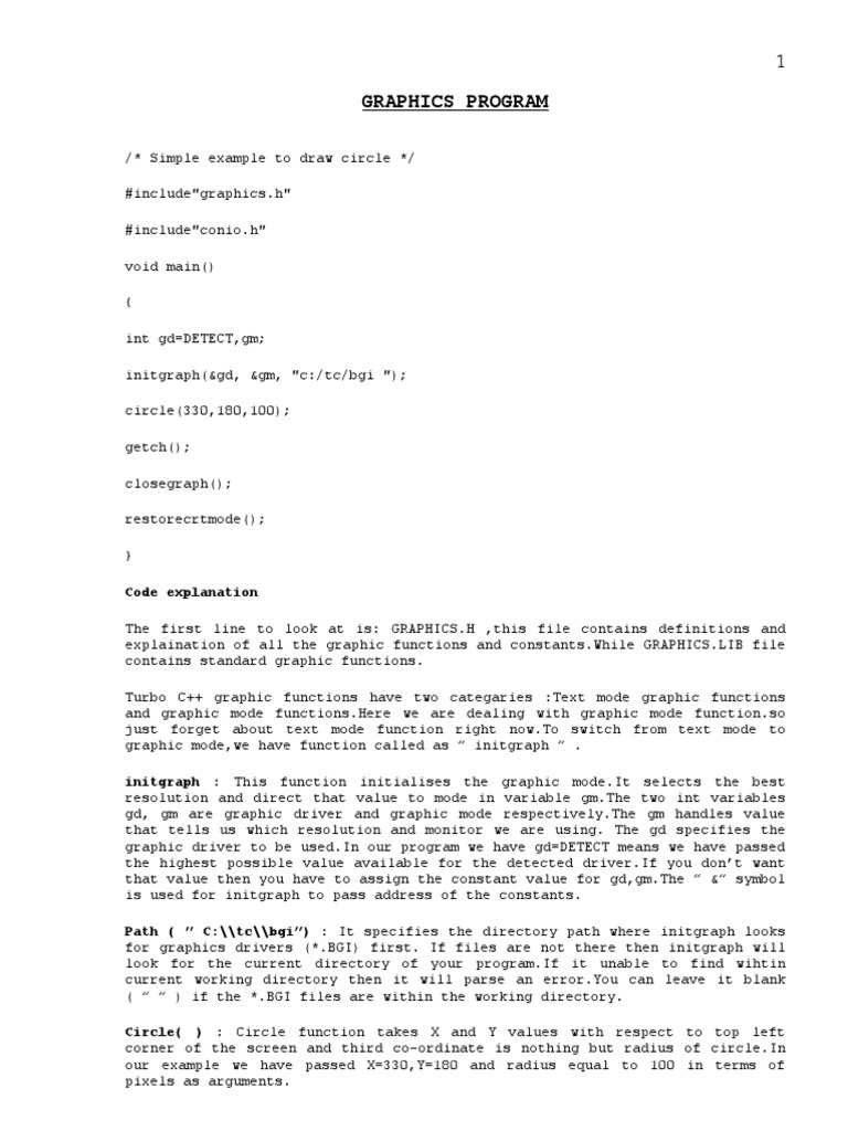 Graphics Programming | PDF | Library (Computing) | C (Programming Language)