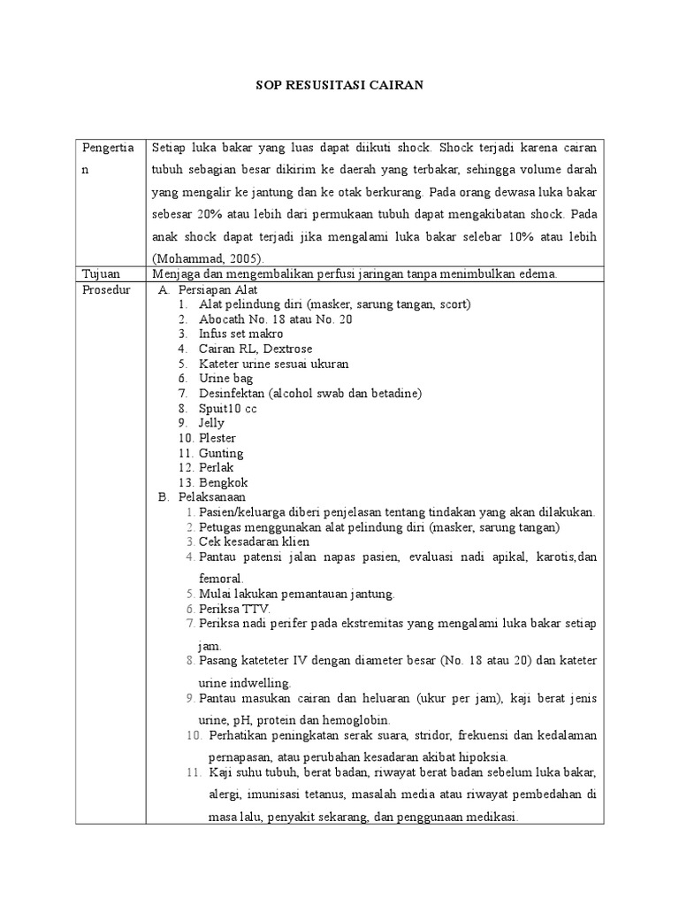Sop Resusitasi Cairandok