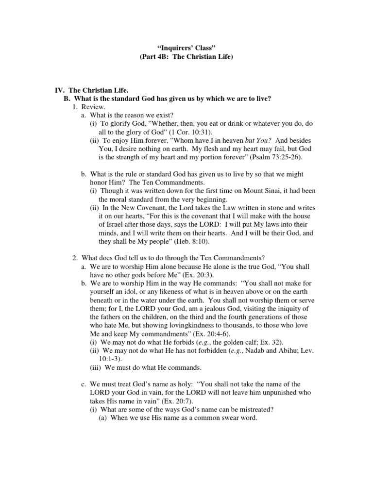 Understanding the Christian Life Standards | PDF | Biblical Sabbath ...