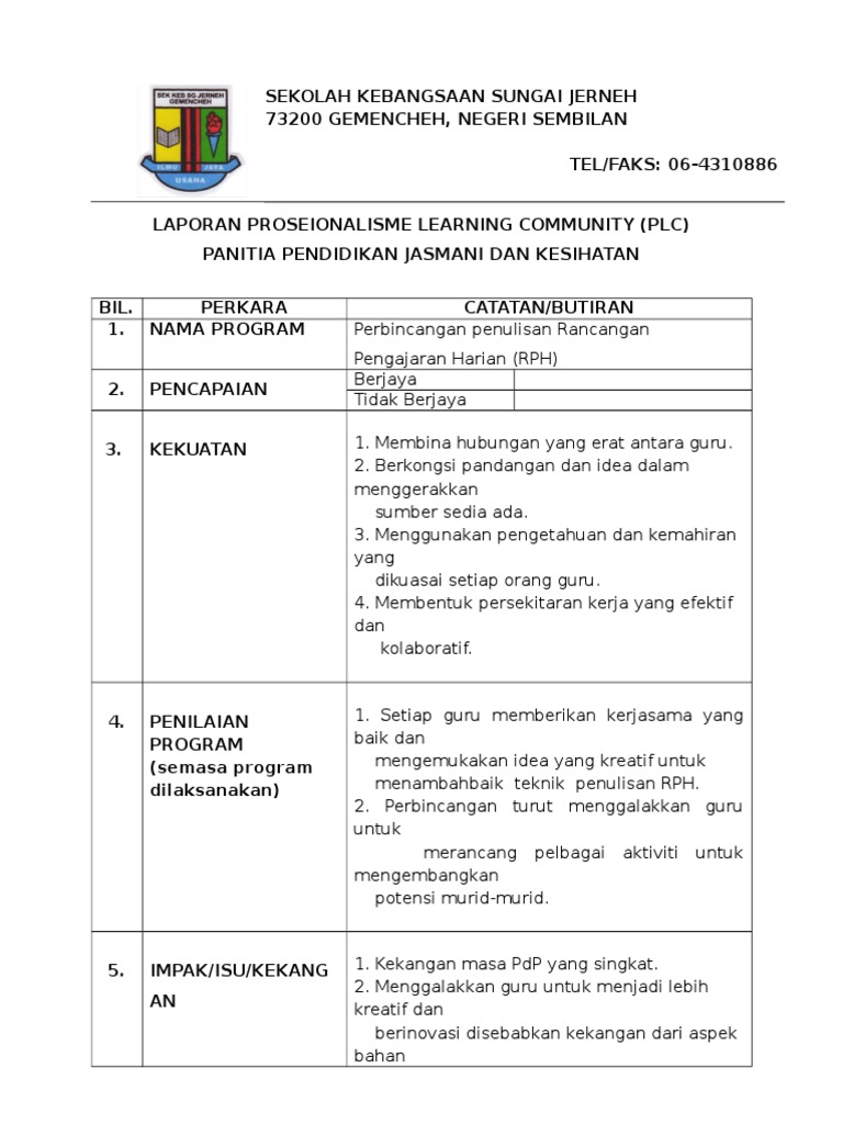 Laporan Plc Pjk Pdf