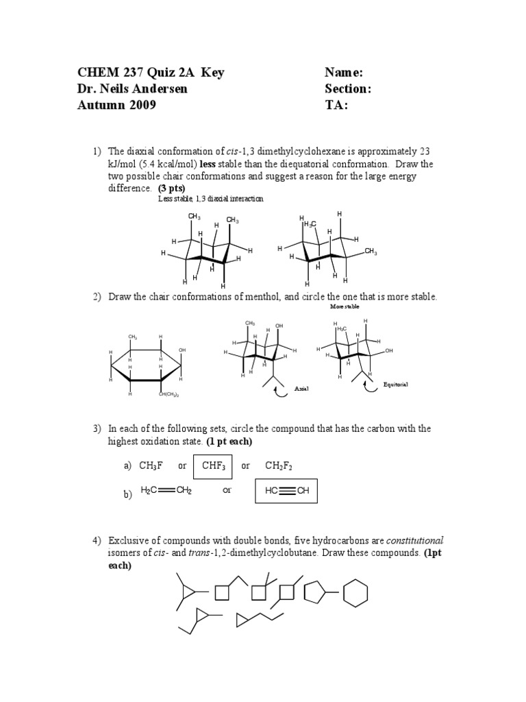 Quiz Answers Quiz2A Key | PDF