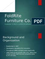 Foldrite Furniture Co.: Planning To Meet A Surge in Demand