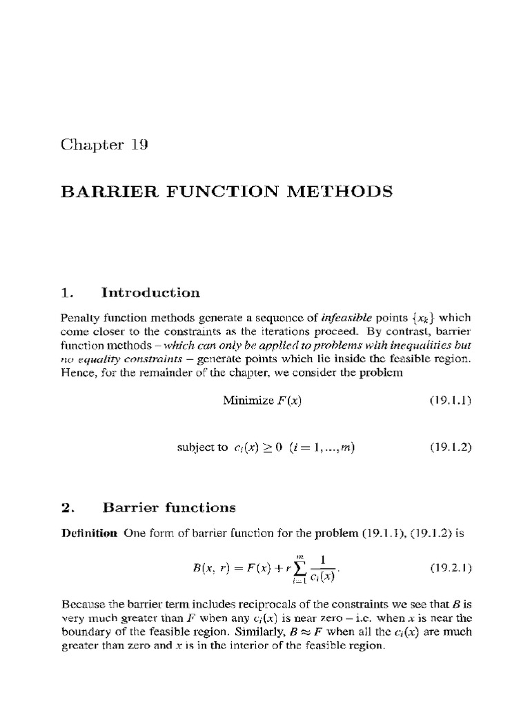 Barrier Function | PDF | Mathematical Optimization | Mathematics Of ...