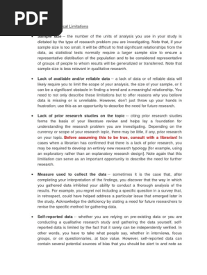 Possible Methodological Limitations Pdf Bias Sample Size Determination