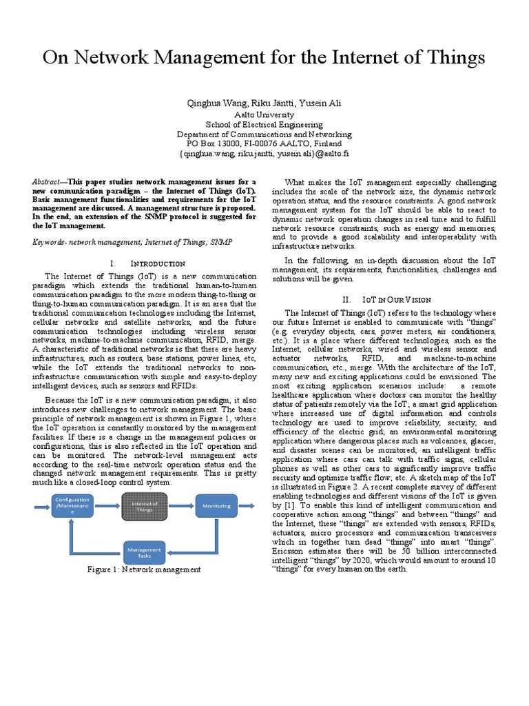 IoT Network Management Challenges and Solutions | PDF | Internet Of ...