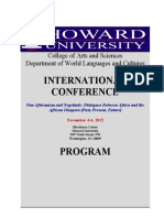 African Diaspora Conference Program at Howard University