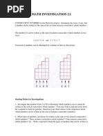 Consecutive Numbers For Math Investigation