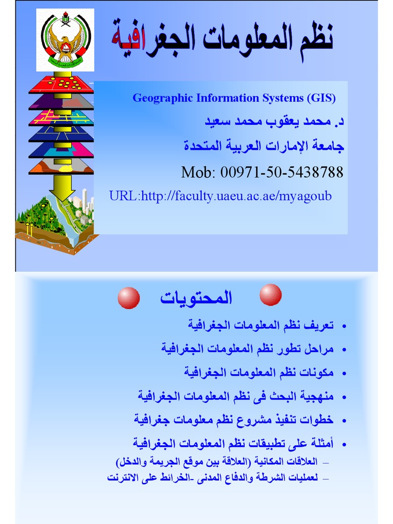 نظم المعلومات الجغرافية Pdf Data Management Digital Technology