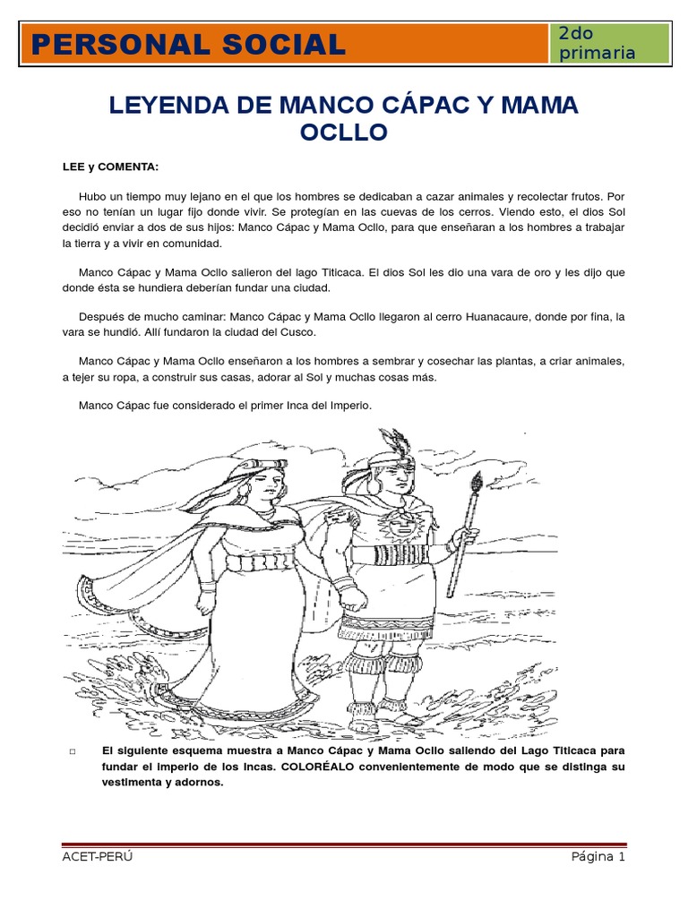 Leyenda de Manco C pac y Mama Ocllo - 1666135287