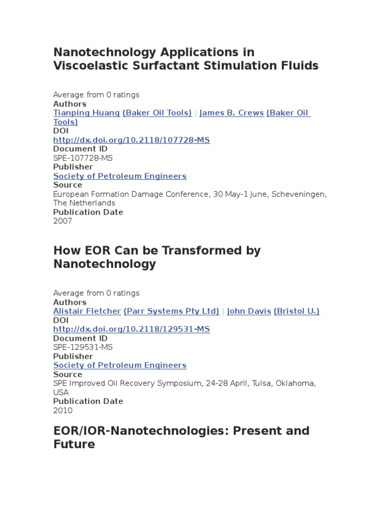 Nanotech in Oil & Gas Stimulation | PDF | Petroleum | Petroleum Industry