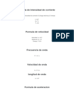 Formula de Intensidad de Corriente