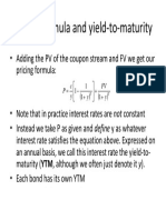 Pricing Formula and Yield-To-Maturity: y FV y y C P