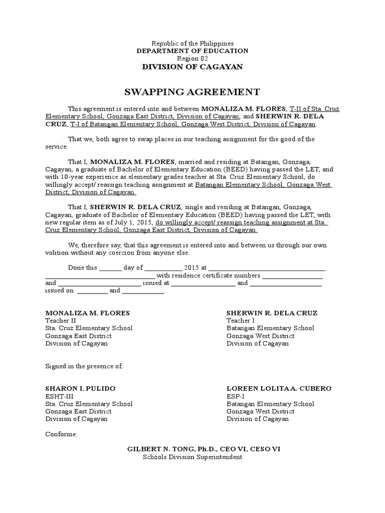swapping-agreement-government-politics
