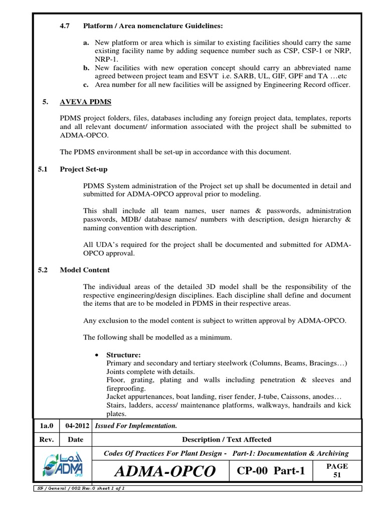 PDMS Model Setup and Guidelines | PDF | Databases | File Format
