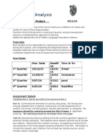 Cinematic Analysis: Interdisciplinary Project 9/11/15