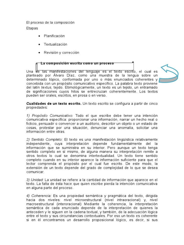 Fases de La Composición de Un Texto | Proposición | Palabra