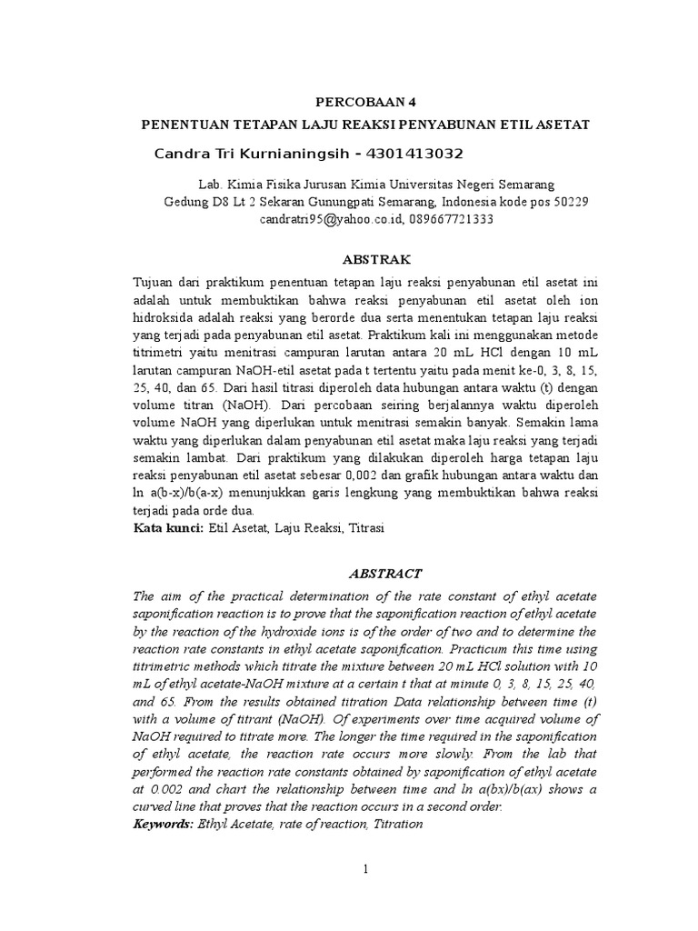 Penyabunan Etil Asetat