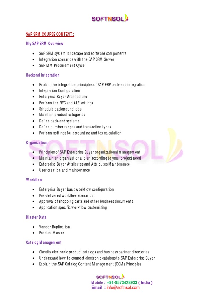 SRM Online Training | PDF