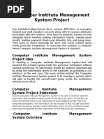 Computer Institute Management System Project