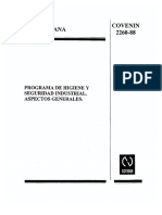 Higiene y Seguridad Industrial Covenin 2260-88