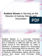 Andrew Stoner Is Serving As The Director of Andrew Stoner and Associates