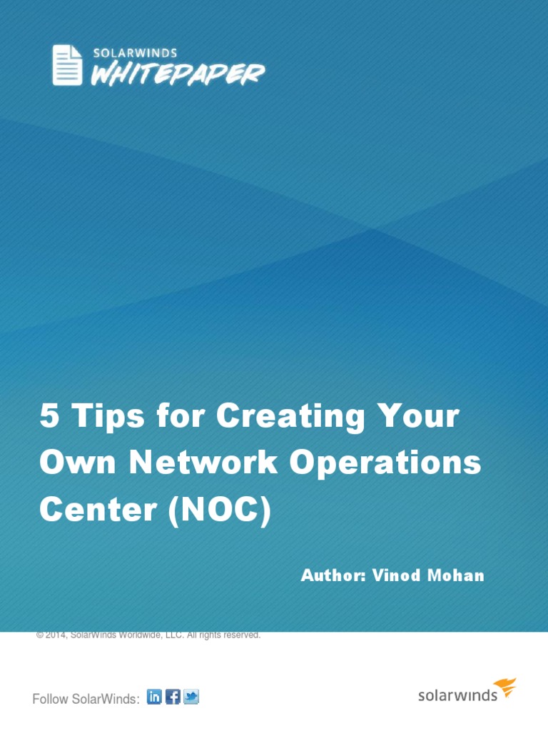 5 Tips For Creating Your Own Network Operations Center PDF Network